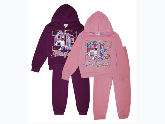 Infant GIRLS PINK "Be Magical Unicorn" Screen Hooded Pull Over Jogset - 2 Color Options