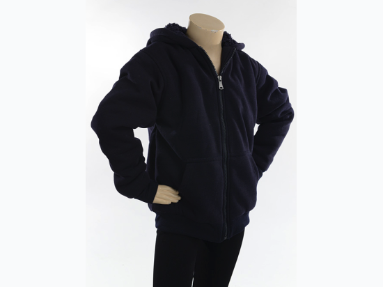 Boy's Poly Fleece Lined Zip Up Hoodie - 2 Color Options