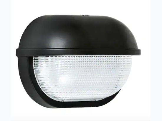 CODE 35-Watt Black Dusk-to-Dawn Outdoor Integrated LED Oval Wall Pack Light