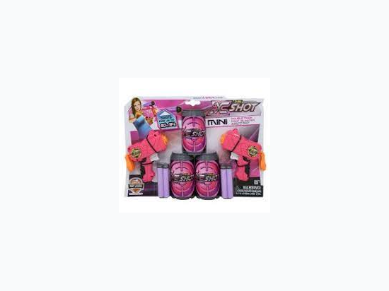 Zuru, Mini Double X-Shot with 3 Cans & 8 Darts in Pink