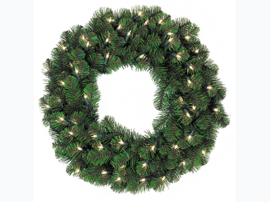 24″ Pine Wreath, Clear