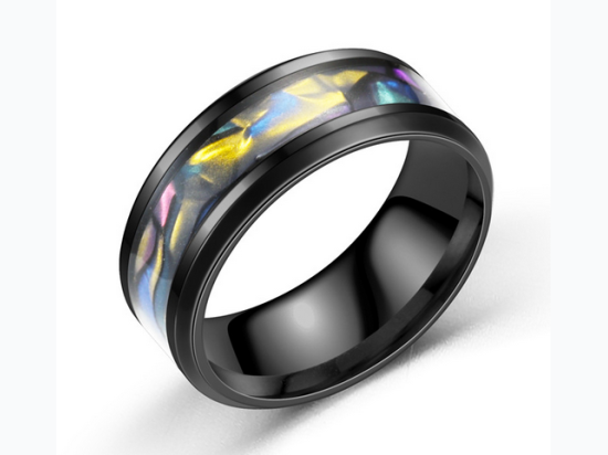 Men's Multi Color Steel Ring