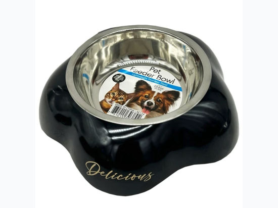 8.5" Pet Feeder with Removeable Steel Bowl - Delicious