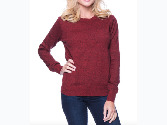 Women's Box-Packaged Tocco Reale Marled Premium Cotton Crew Neck Sweater - 2 Color Options