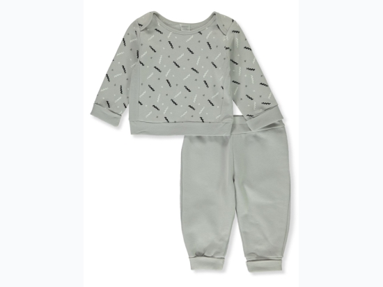 Unisex Baby 2pc Grey Striped Jogger Set by HANES