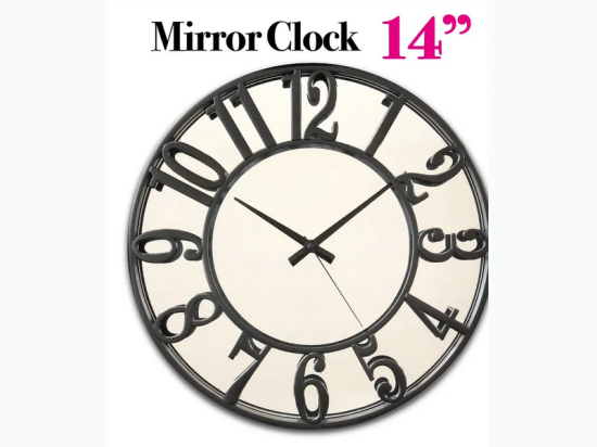 14" Mirror Clock - 2 Color Options