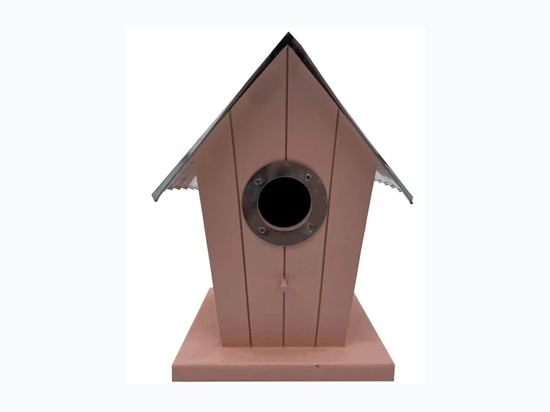Wood Birdhouse with Tin Roof