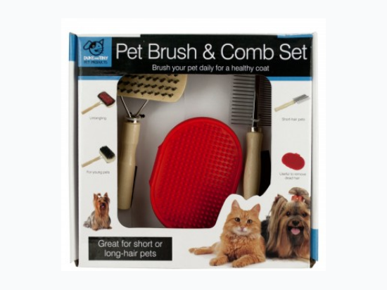 Pet Brush & Comb Grooming Set