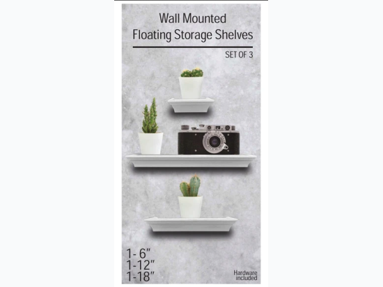 Wall Mounted Floating Storage Shelves - in Black