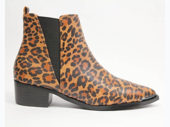 Women's A-Rider Camel Leopard Chelsea Style Booties