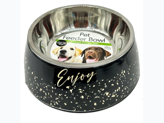8.5" Pet Feeder with Removable  Steel Bowl - Enjoy