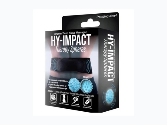 Hy-Impact 3 Speed Vibrating Massage Therapy Spheres with Expandable Strap