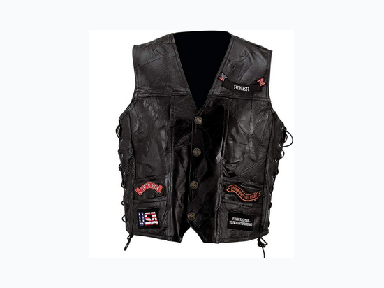 Diamond Plate™ Rock Design Genuine Buffalo Leather Vest
