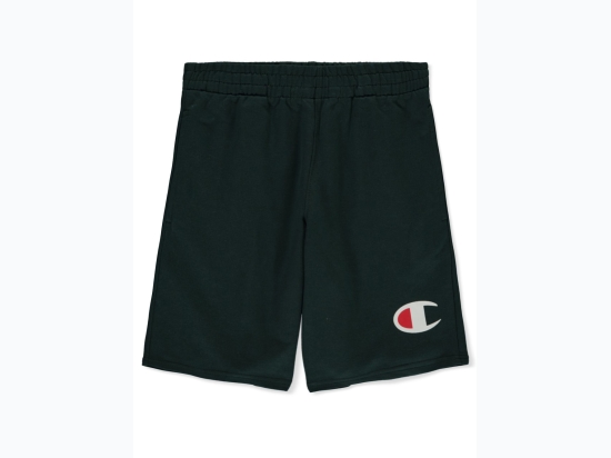 Boy's CHAMPION French terry Athletic Shorts in Deep Green