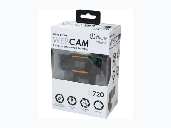 Gabba Goods Wide-Screen 720P HD Webcam with Built in Mic