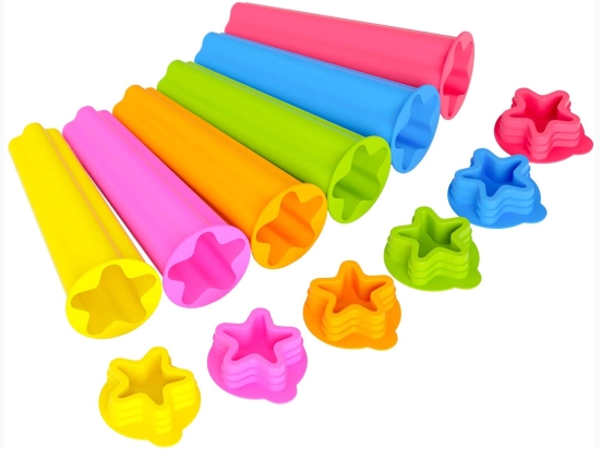 Joyoldelf 6pk Colorful Silicone Ice Popsicle Molds - Star Shaped