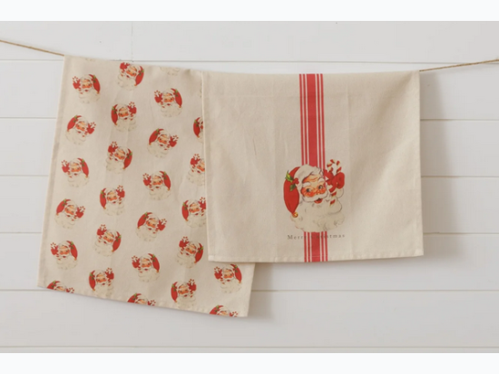 Tea Towel 2Pack - Vintage Santa