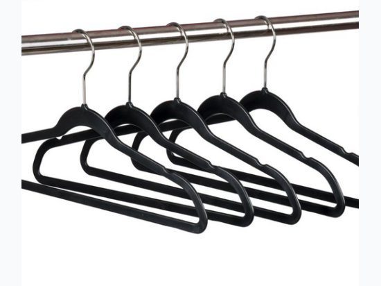 Kids 14" Plastic Hanger with Swivel Hook - 10pk in Black