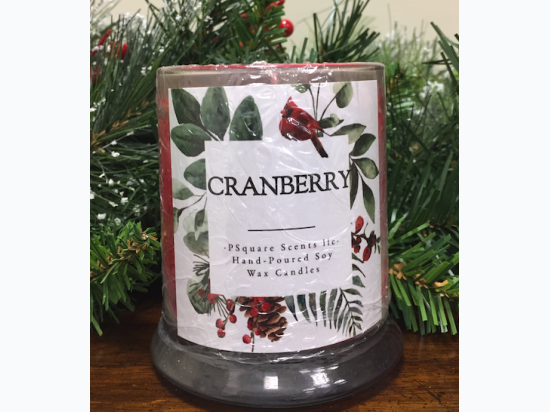 Holiday Hand Poured Soy Jar Candle - Cranberry