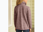 Girl's Pink 1/4 Zipped Collar Sweatshirt with Pocket