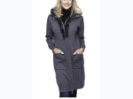 Women's Box-Packaged Tocco Reale Wool Blend Zip Cardigan with Fur Trim Hood - 3 Color Options