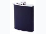 Maxam® 8oz Stainless Steel Flask with Solid Genuine Leather Wrap