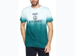 Men's Split Tie Dye "Give Peace a Chance" T- Shirt in Green