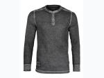Men's Long Sleeve Lightweight Burnout Thermal Shirt in Black