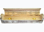 Distressed White Washed Filigree Cutout Incense Storage Box/Burner