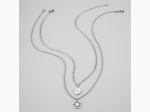 Men's Stainless Steel Winding Stitch Double Layer Compass Star Necklace