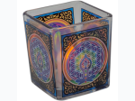 Chakra Handcrafted Stained Glass Square Votive Holder