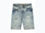Boy's FWRD Rip-Patch Denim Shorts in Ice Blue Wash