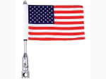 Diamond Plate™ Motorcycle Flagpole Mount and USA Flag