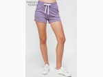 Women's Basic French Terry Shorts - PURPLE - SIZE S