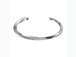 Men's Open Twisted C-Shape Stainless Steel Bangle - 3 Finish Options