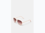Ladies Rose Gold Aviator Sunglasses with Rose Tint Lens