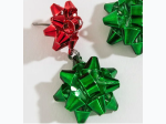 Red & Green Gift Bow Drop Earrings