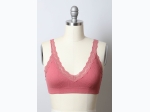 Women's Lace Trim Padded Bralette Top - 3 Color Options