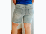 Women's Plus Distressed Rolled Hem Denim Shorts in Light Blue