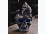 Skull Dragon Backflow Cone Incense Burner w/ Cones & LED Light -  6" H