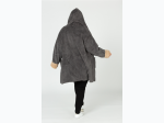 Women's Plus Two-Tone Hooded Teddy Bear Coat - 1XL/2XL Sizing - 3 Color Options