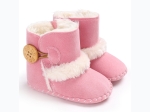 Baby Anti-Skid Sole Fur Lined Suede Moccasin Style Boot - 3 Color Options - SIZE 12