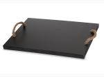 Rectangular Wooden Cheeseboard with Chalkboard Surface and Rope Handles 17"