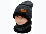 Kids Knitted Sherpa Fleece Lined Beanie & Neck Warmer Set - 6 Color Options