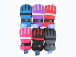 Unisex Kids Stripe Color Blocked Waterproof  Ski Gloves