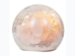 LED Crackle Globe w/ Pink Himalayan Salt