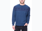 Men's Box-Packaged Premium Cotton Crew Neck Sweater with Fair Isle Stripe - 2 Color Options
