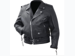Rocky Mountain Hides™ Solid Genuine Cowhide Leather Classic Motorcycle Jacket