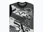 Boy's QUAD SEVEN Savage Script T-Shirt in Grey/Black