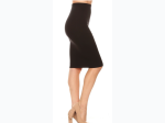 Women's High Rise Pull On Knee Length Solid Skirt in Black